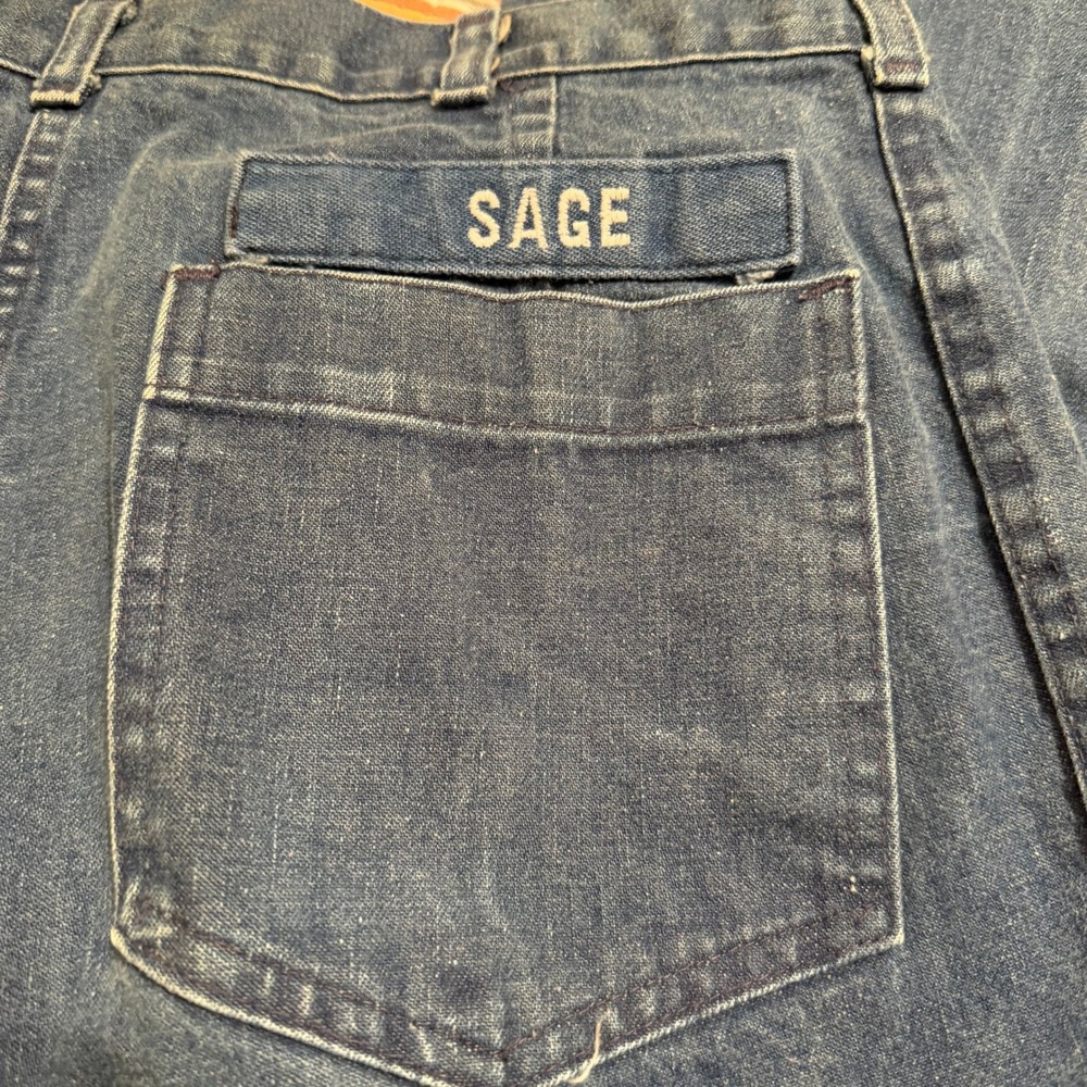 Vintage Sage‎ Denim Utility Trousers 33R Utility Workwear Pants